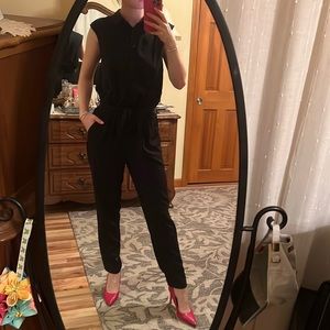 Black Button Up Jumpsuit